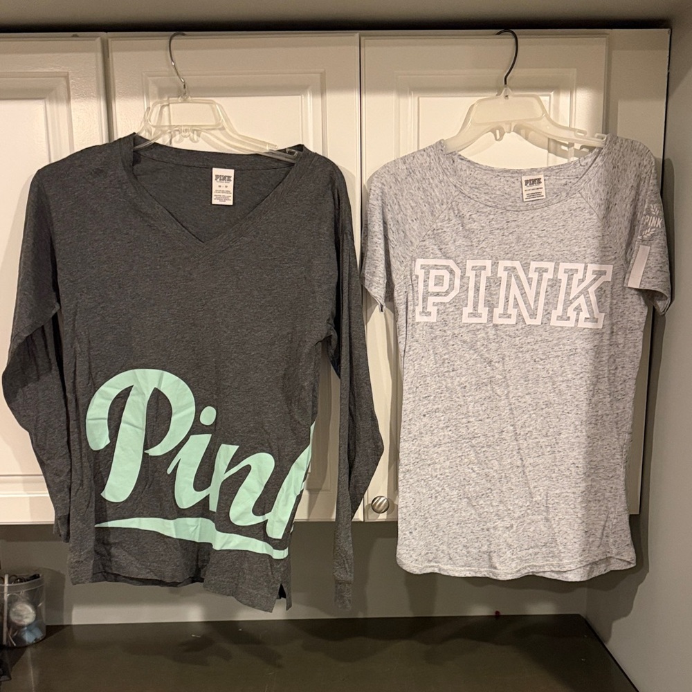 Pink Logo Long Sleeve and T-Shirt Set